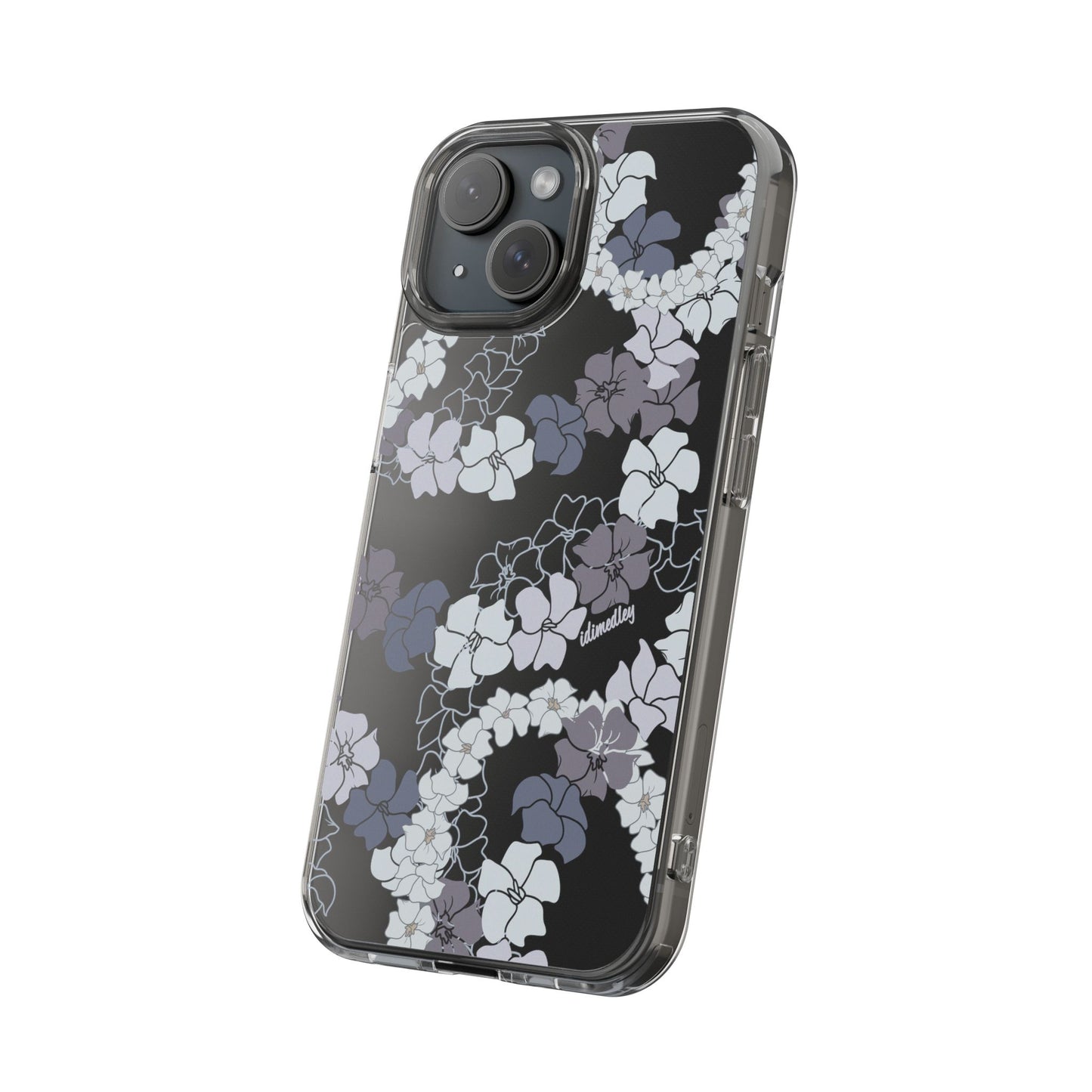 Puakenikeni En Face Flower Leis (Blue and Purple) CLEAR Case