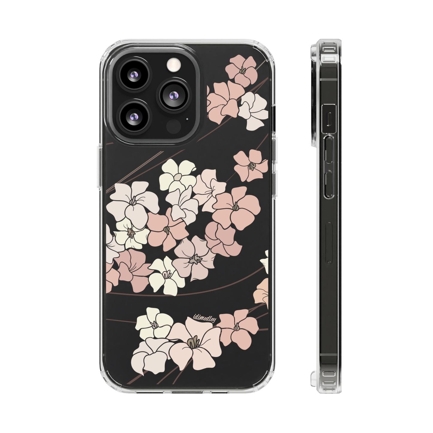 Puakenikeni En Face Flower Swirls (Peachy Pinks) CLEAR Case