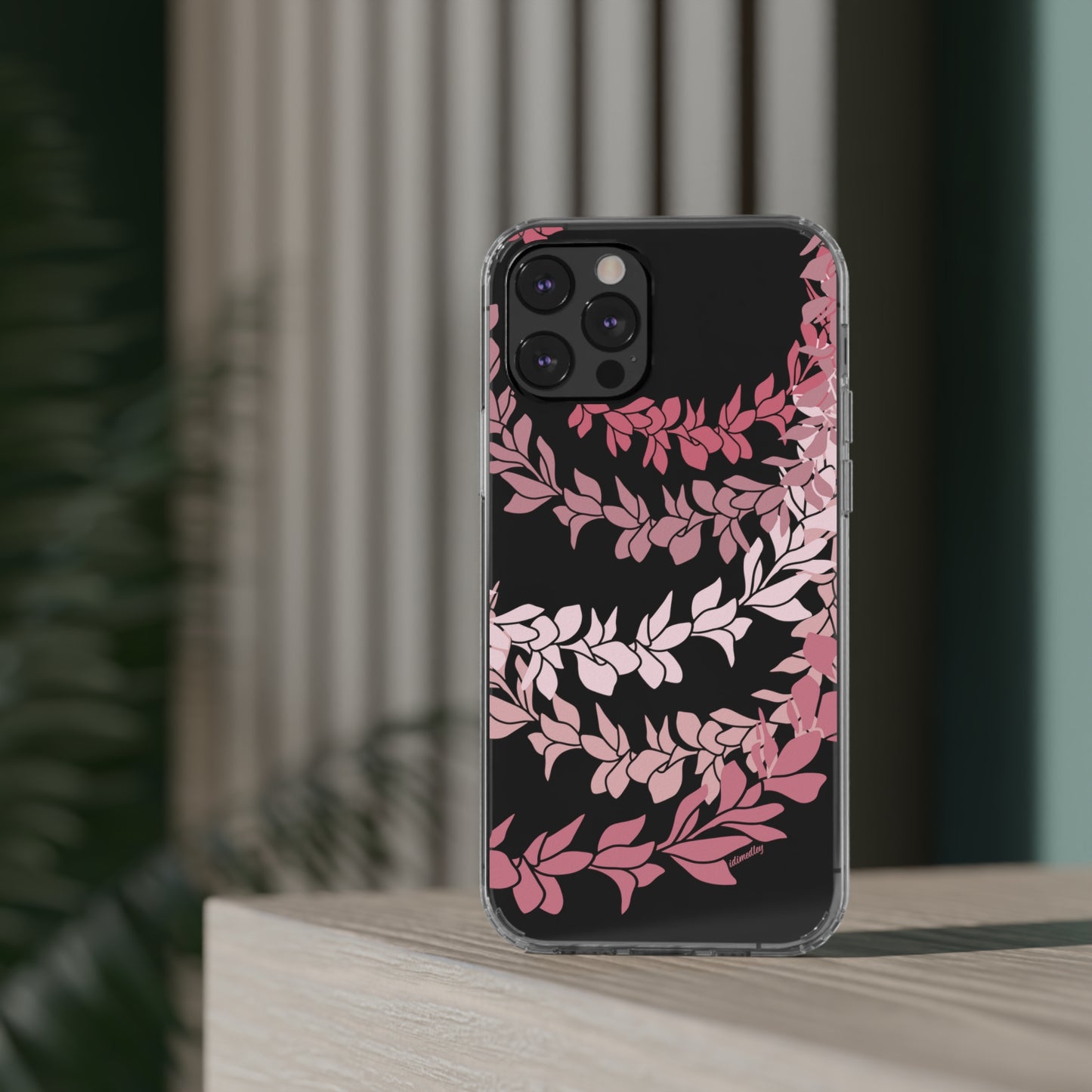Pink Plumeria Flower Leis CLEAR Case