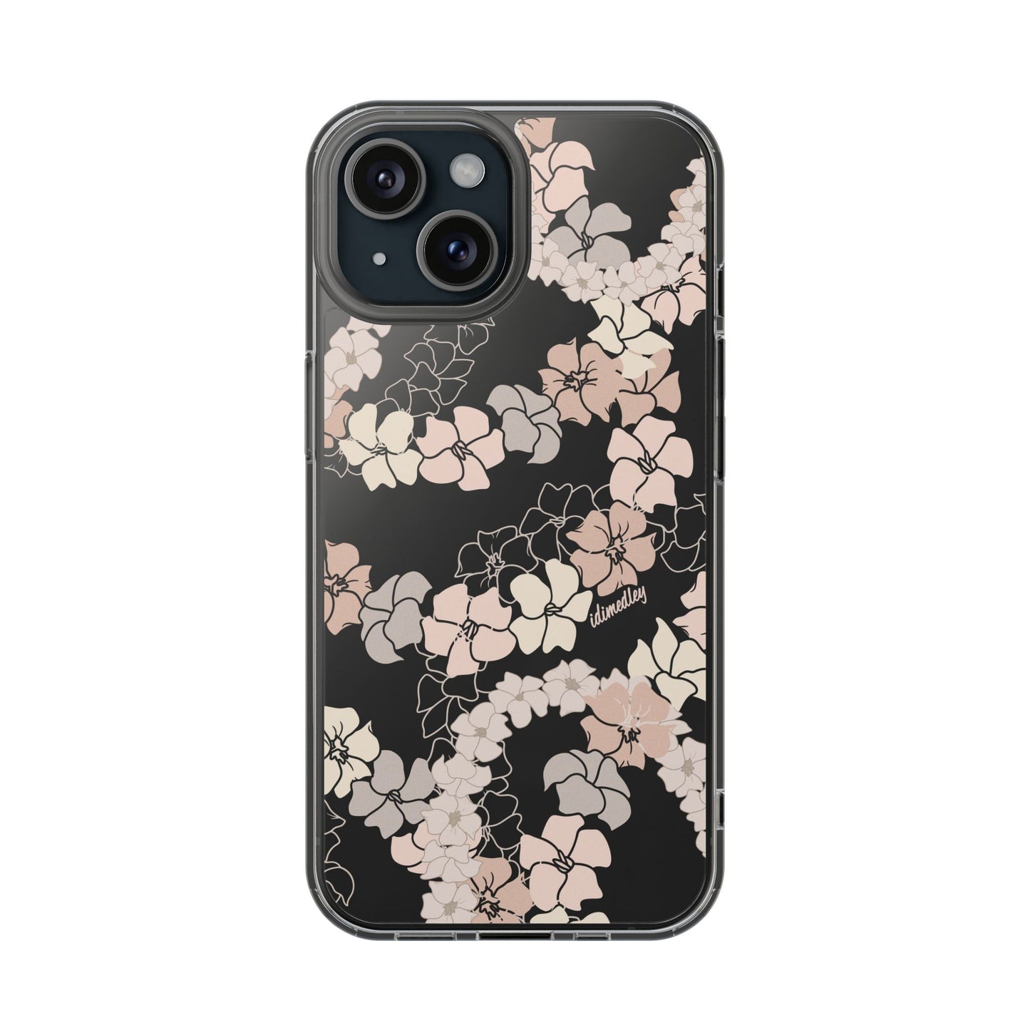 Puakenikeni En Face Flower Leis (Peachy Pinks) CLEAR Case