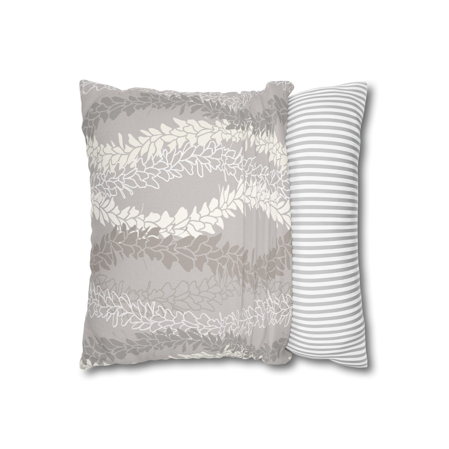 Canvas Throw Pillow Case- White Ginger Kisses (Gray)
