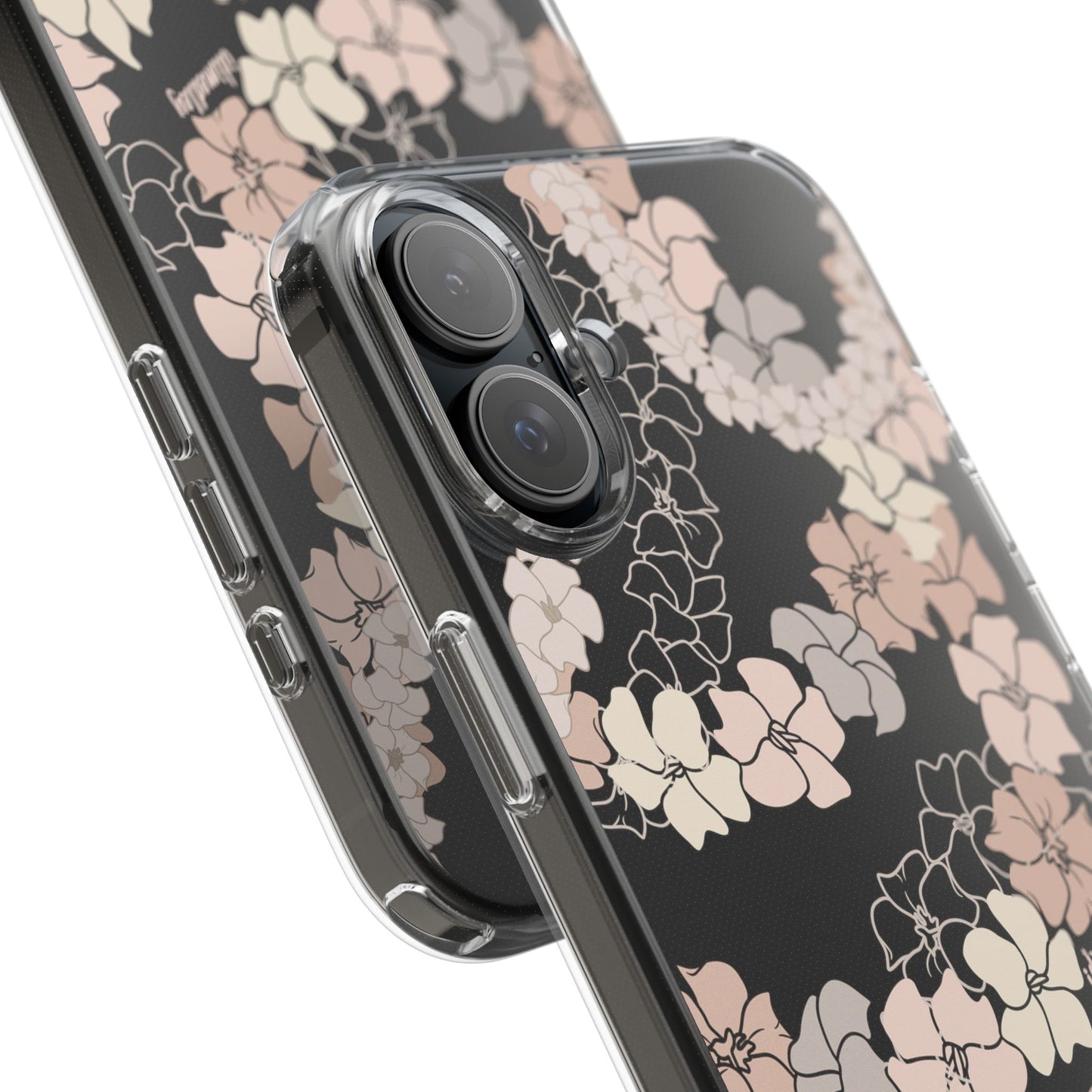 Puakenikeni En Face Flower Leis (Peachy Pinks) CLEAR Case