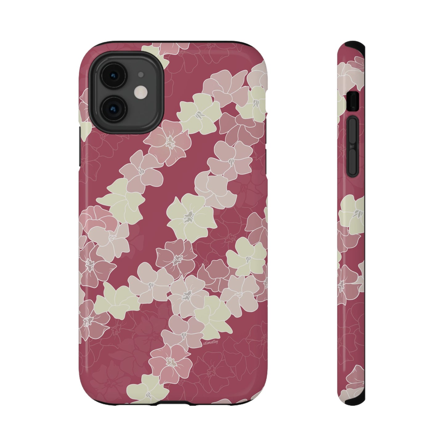 Puakenikeni En Face Flower Leis (Fruit Punch Pink)