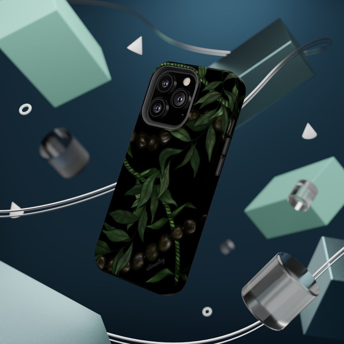 Kukui Nut, Maile, Ti Leaf Lei (Black), MAGSAFE