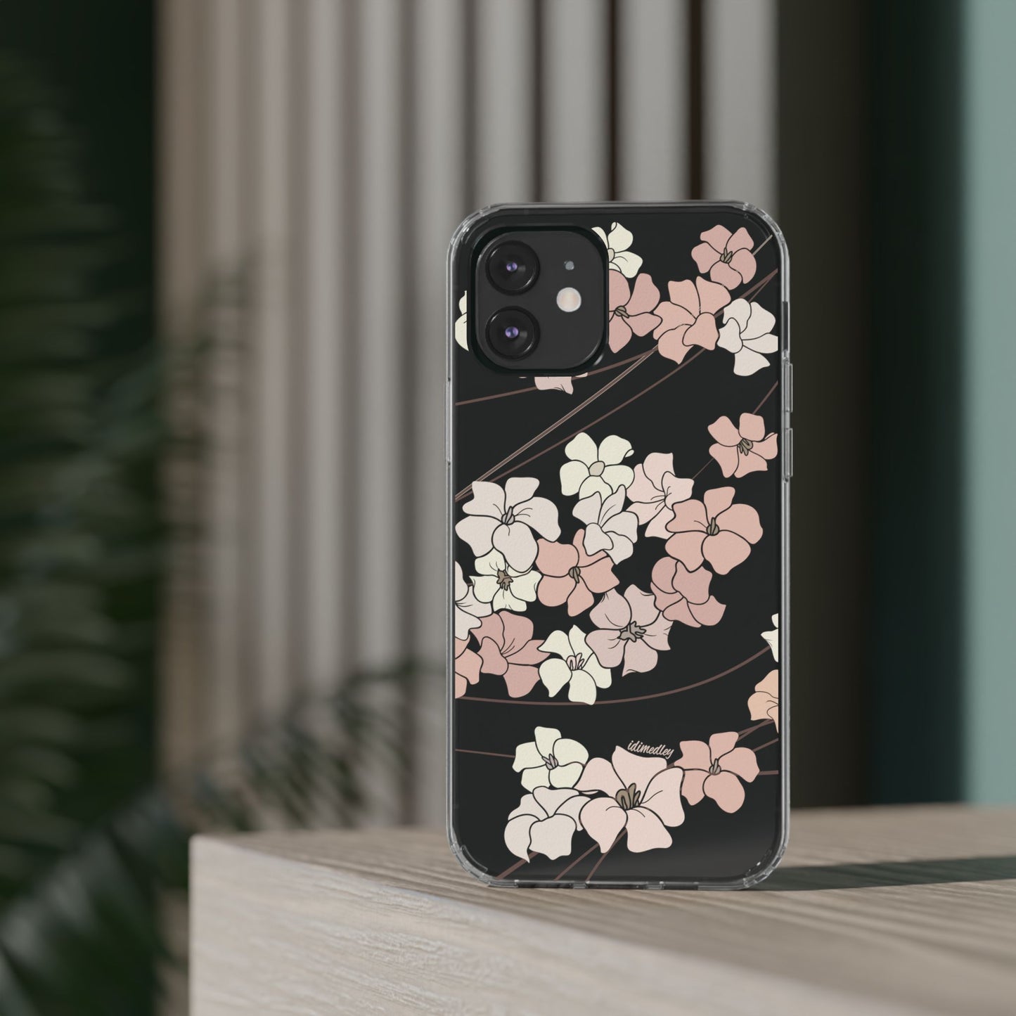 Puakenikeni En Face Flower Swirls (Peachy Pinks) CLEAR Case