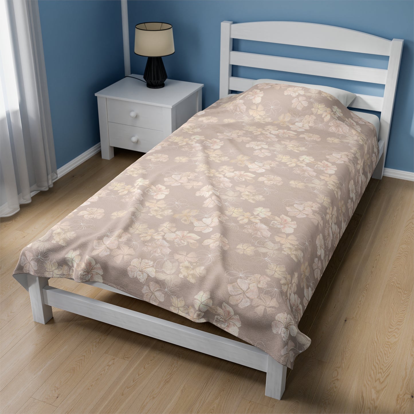 Velveteen Blanket- Plumeria Stamped Impressions