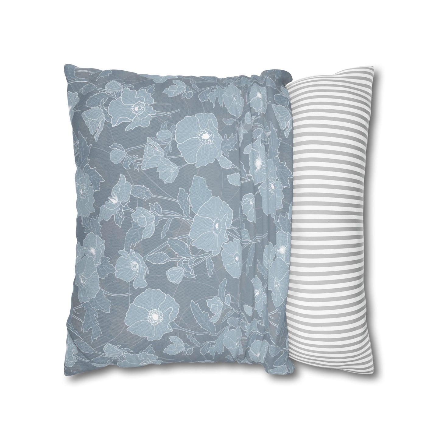 Canvas Throw Pillow Case- Pua Kala in Blue