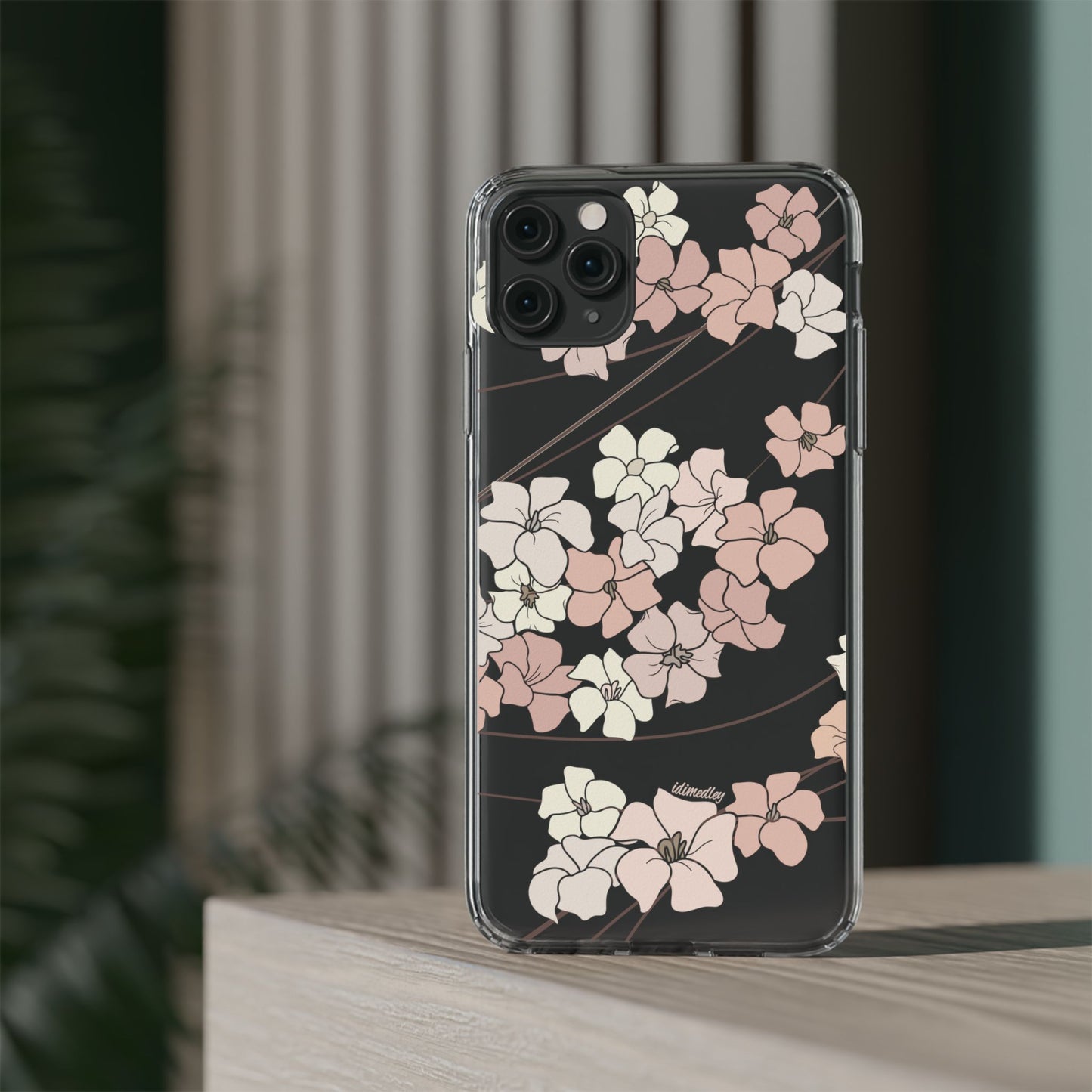 Puakenikeni En Face Flower Swirls (Peachy Pinks) CLEAR Case