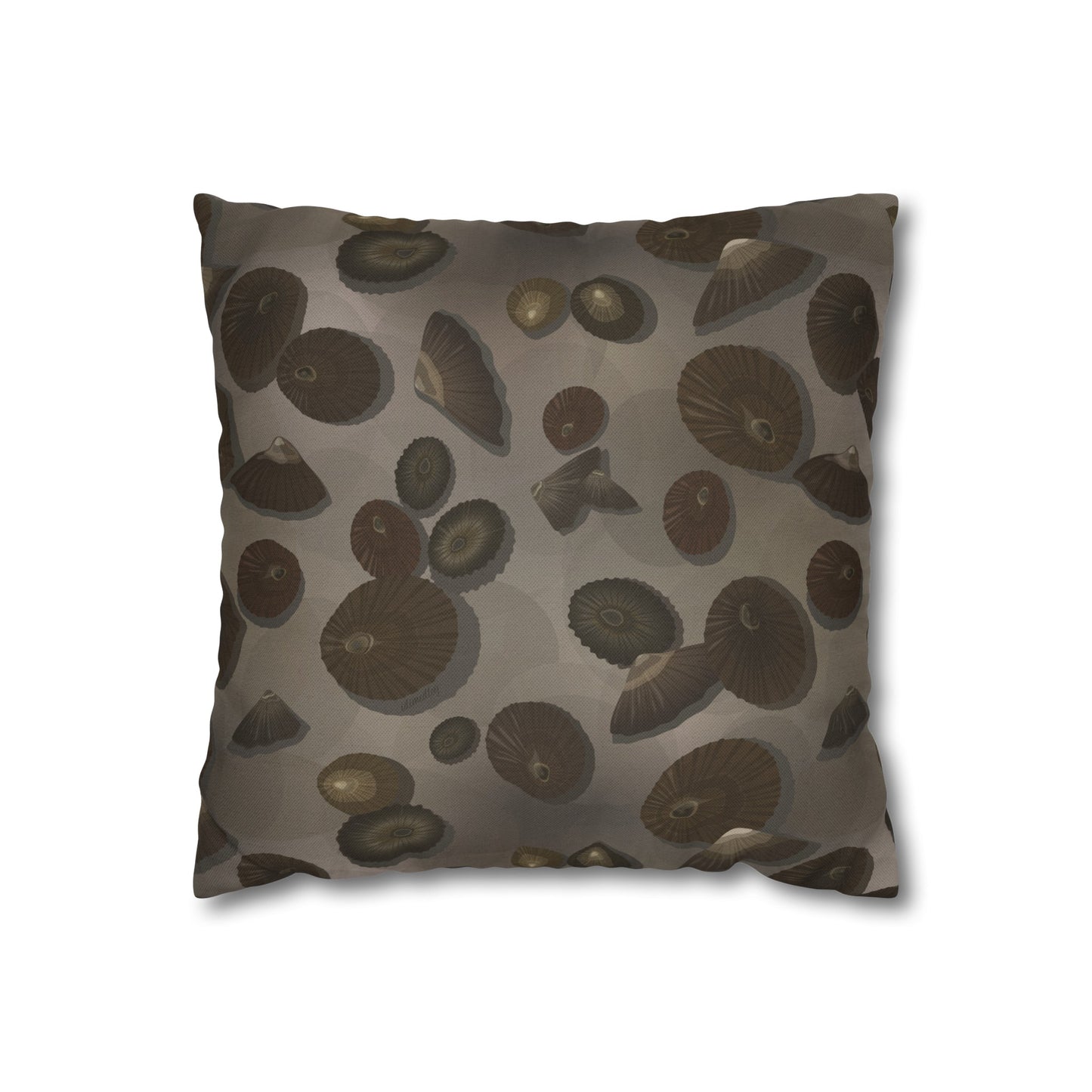 Canvas Throw Pillow Case- Lil Opihi in Brown