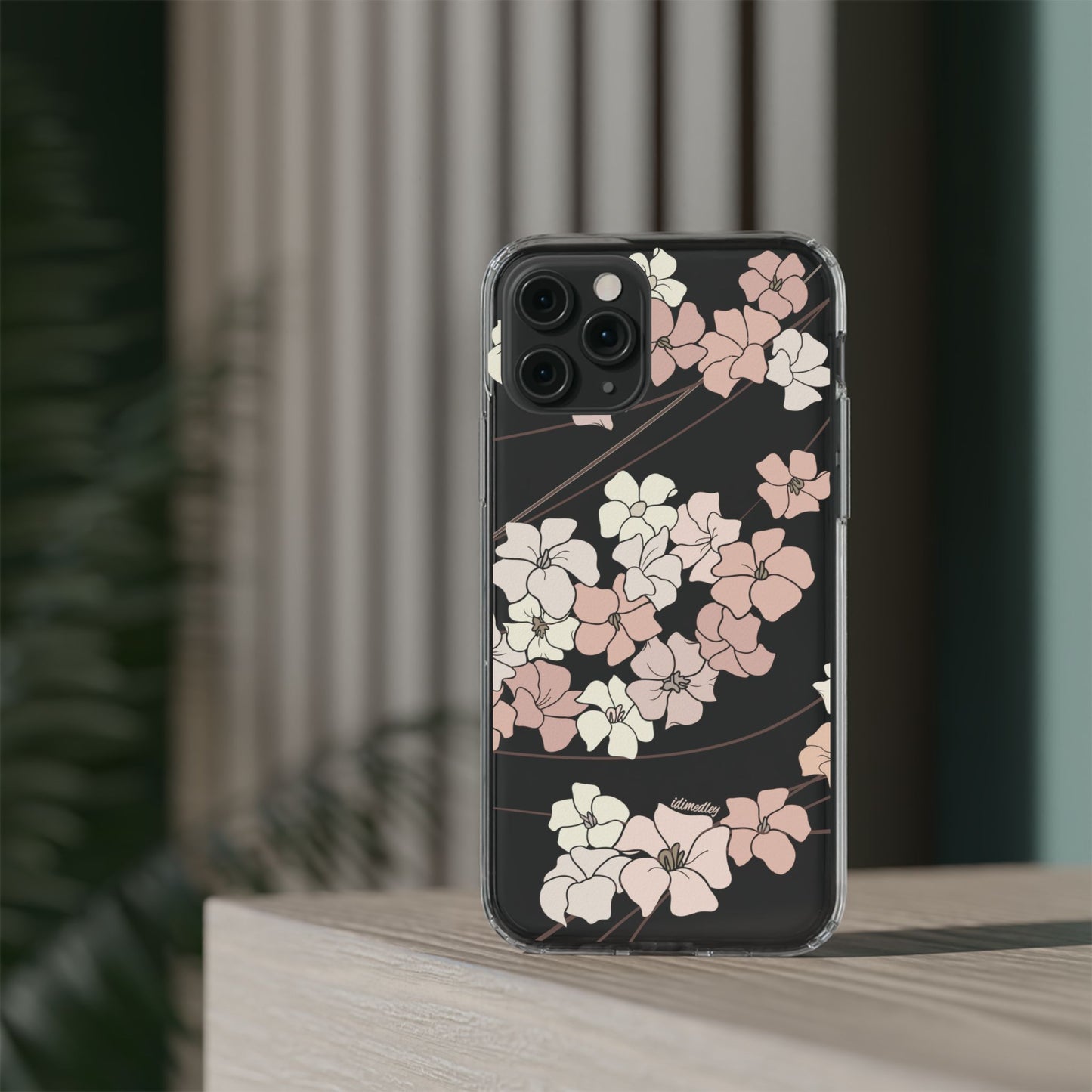 Puakenikeni En Face Flower Swirls (Peachy Pinks) CLEAR Case