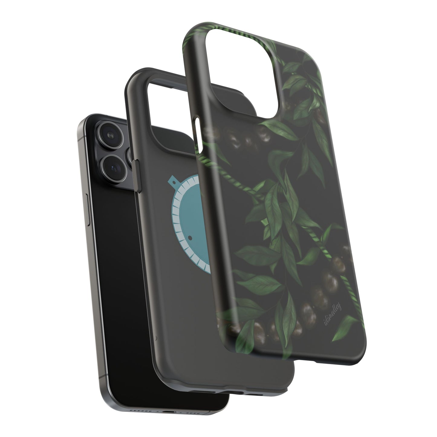 Kukui Nut, Maile, Ti Leaf Lei (Black), MAGSAFE
