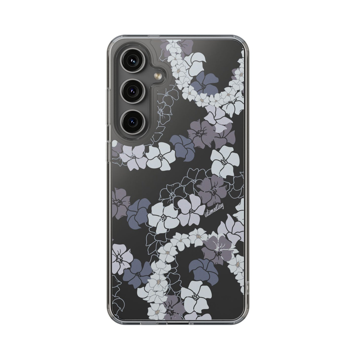 Puakenikeni En Face Flower Leis (Blue and Purple) CLEAR Case