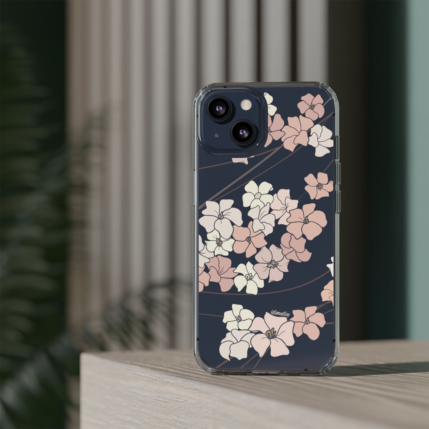 Puakenikeni En Face Flower Swirls (Peachy Pinks) CLEAR Case