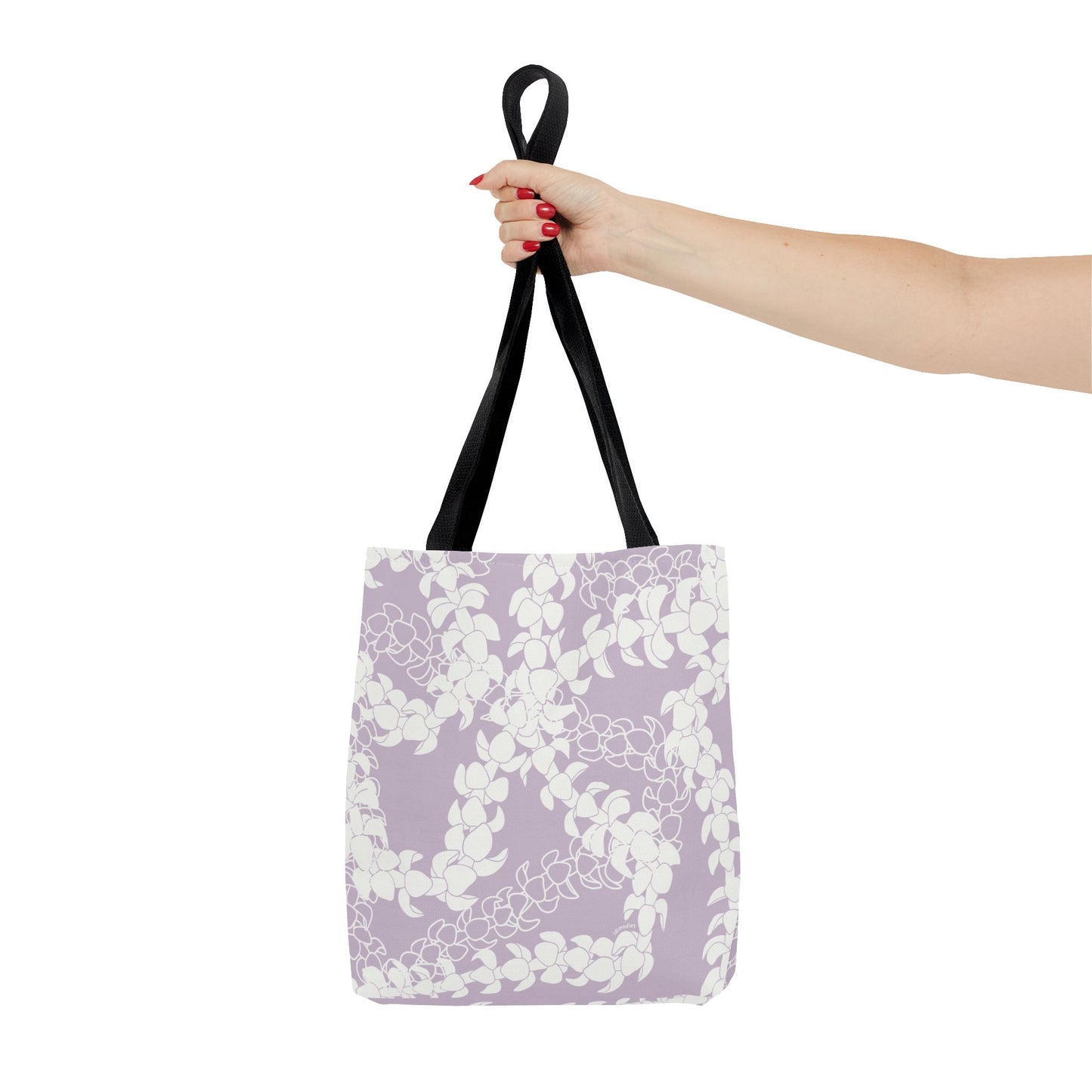Tote Bag- Puakenikeni Curvilinear Lei (Pinky Periwinkle)