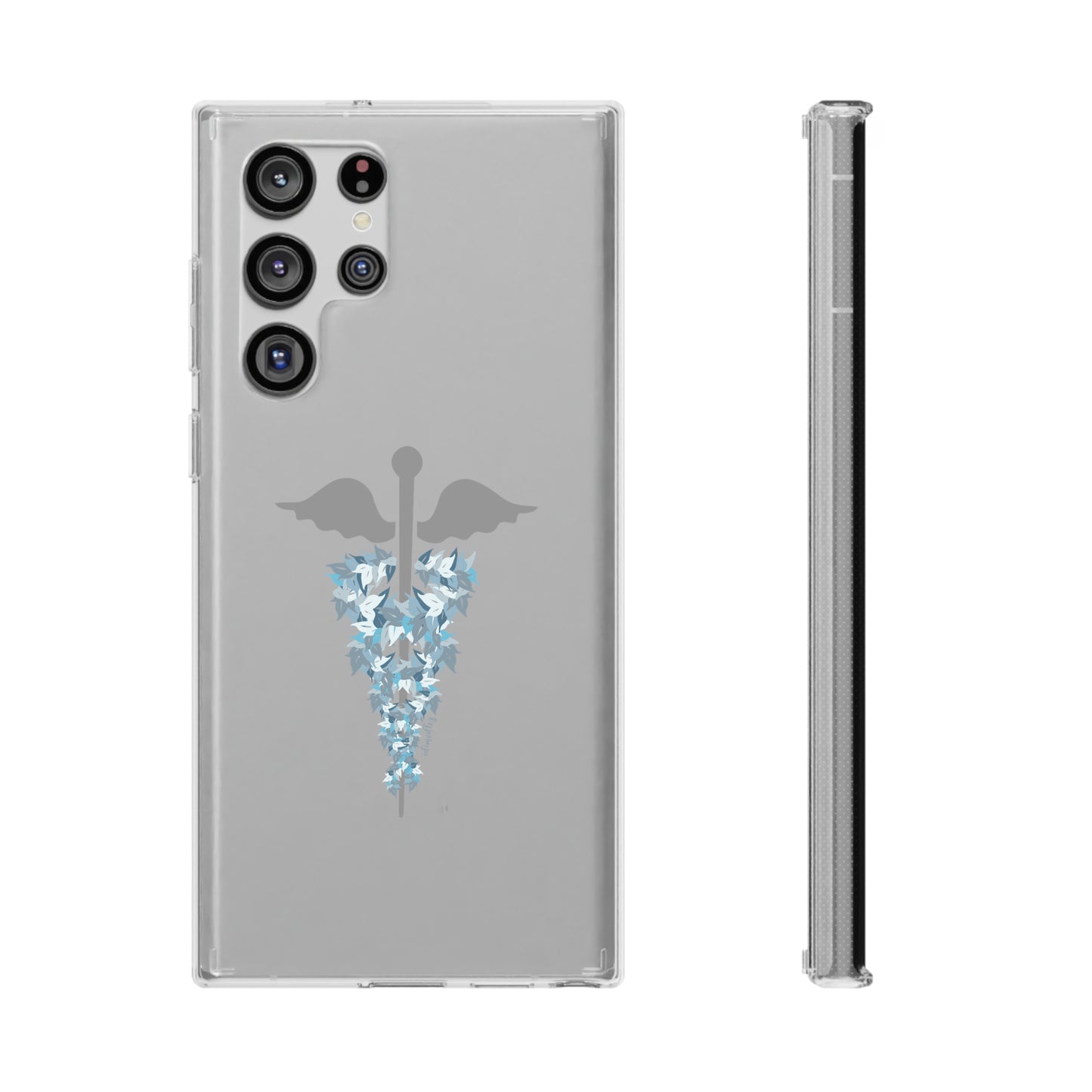 Caduceus Medical Symbol with Blue Maile Lei CLEAR Case