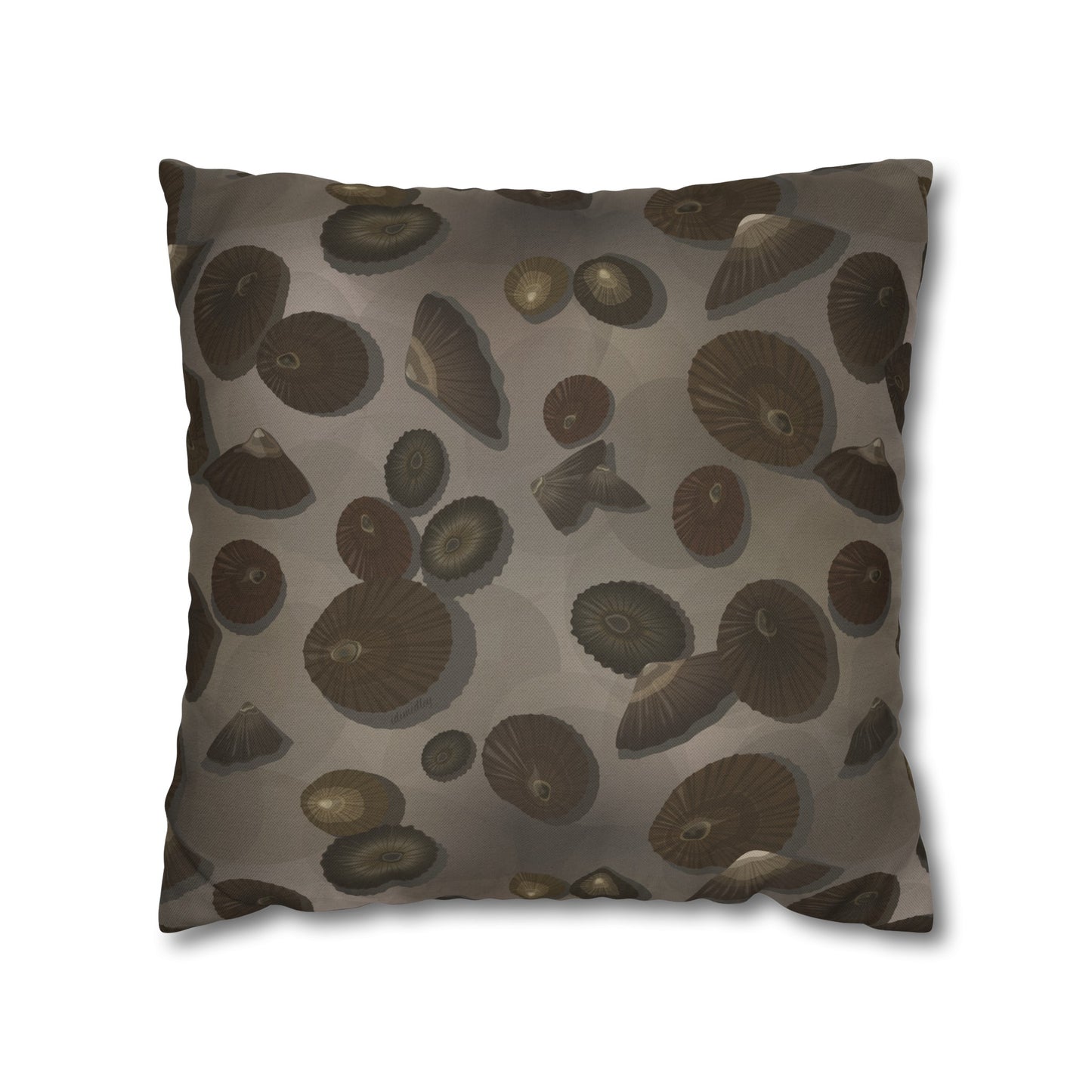 Canvas Throw Pillow Case- Lil Opihi in Brown