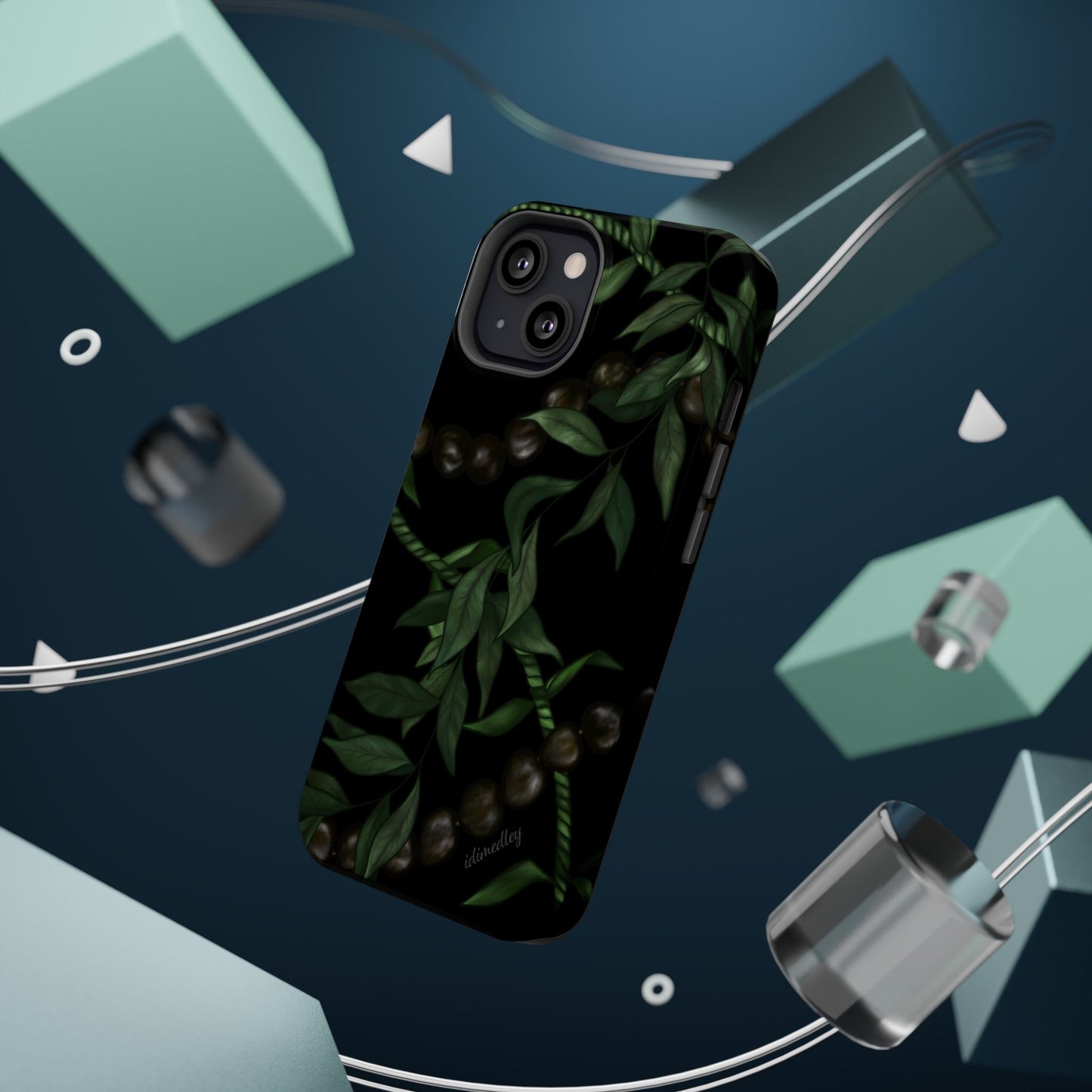Kukui Nut, Maile, Ti Leaf Lei (Black), MAGSAFE
