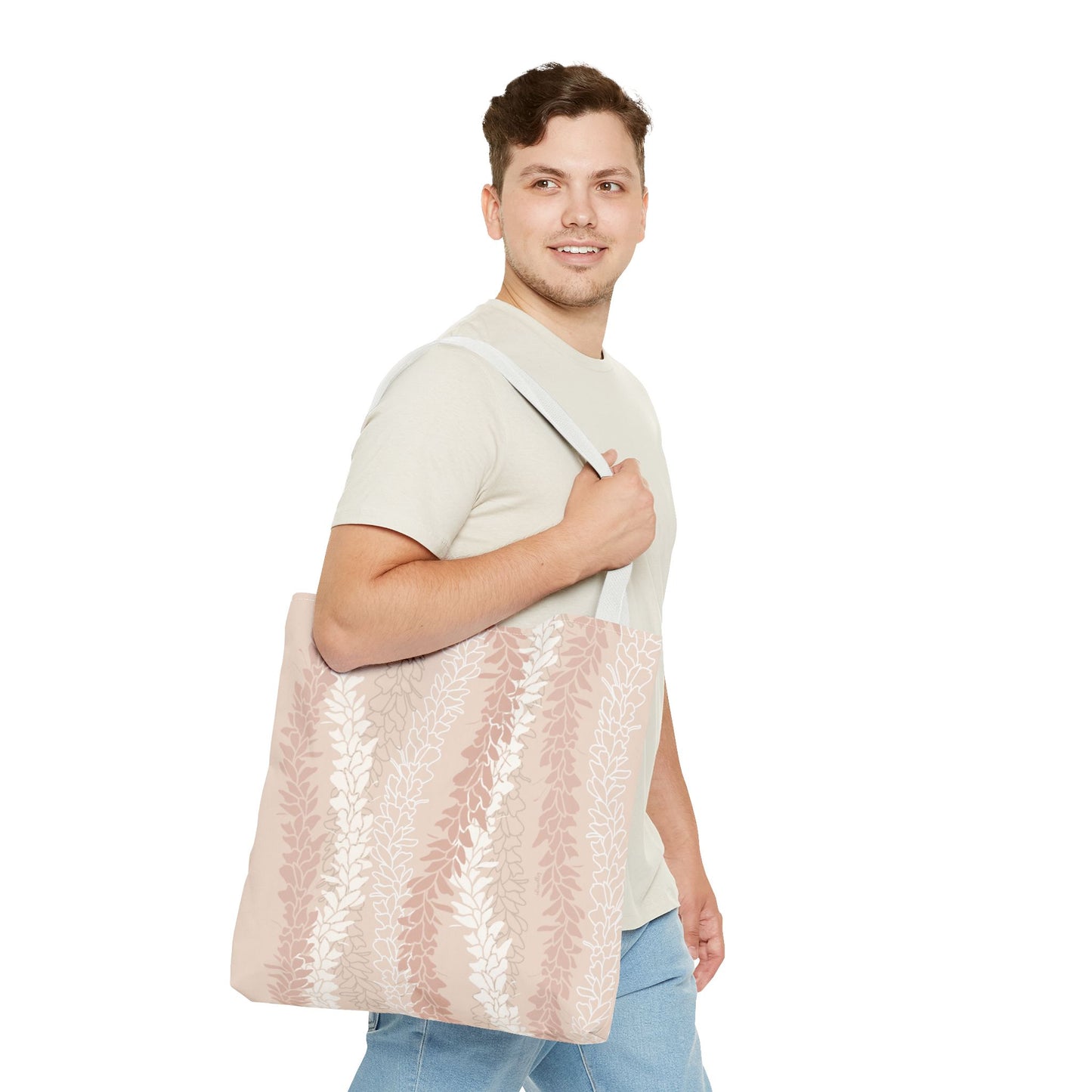 Tote bag- White Ginger Kisses (Peach)