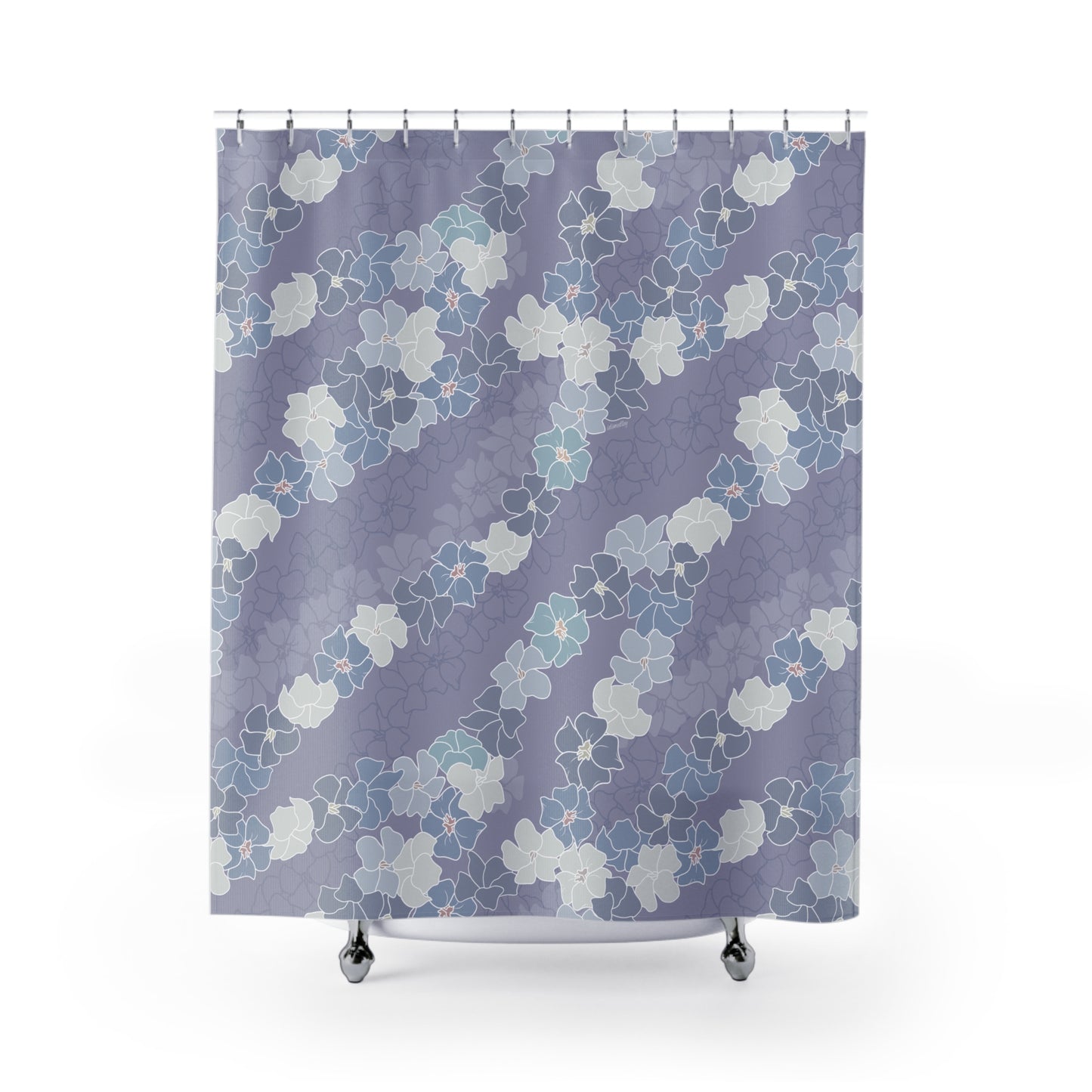 Shower Curtain- Puakenikeni En Face Flower Leis (Lavendar)