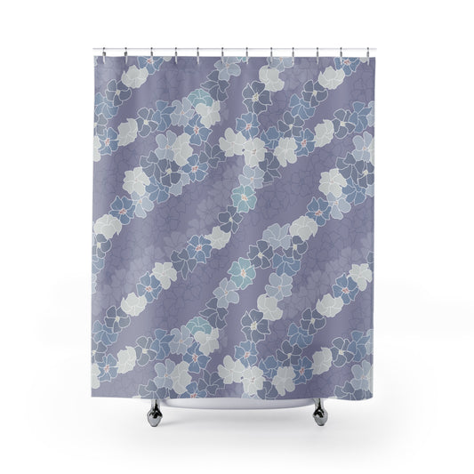 Shower Curtain- Puakenikeni En Face Flower Leis (Lavendar)