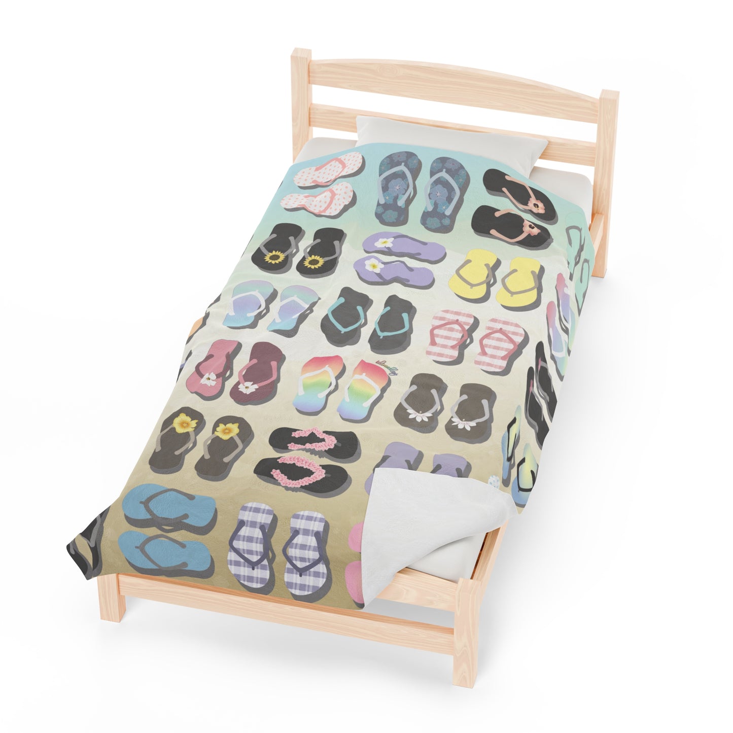 Velveteen Blanket- Sandy Pua Toes in my Rubbah Slippahs