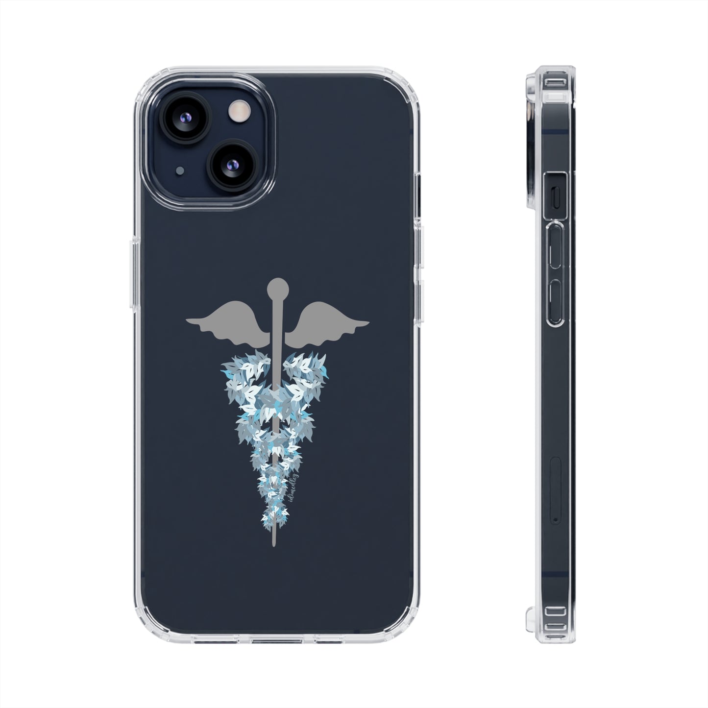 Caduceus Medical Symbol with Blue Maile Lei CLEAR Case