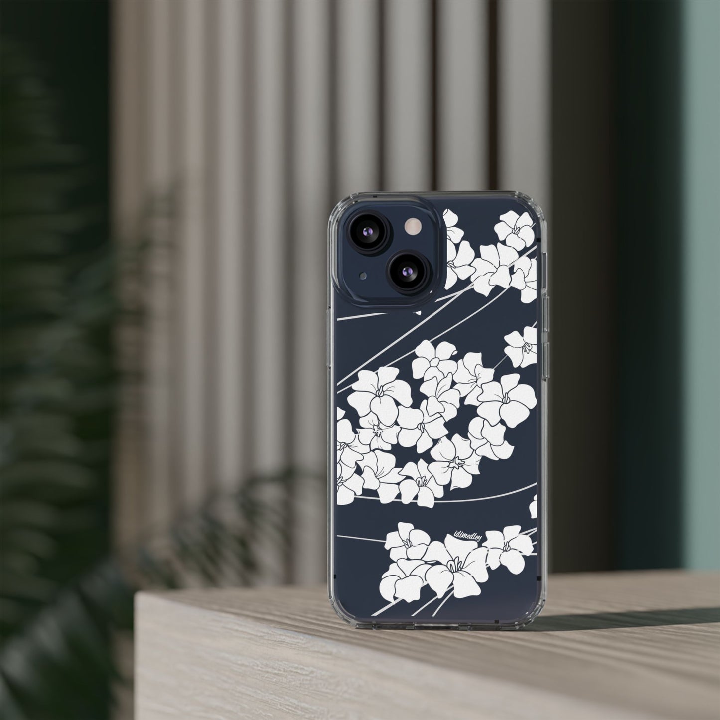 Puakenikeni En Face Flower Swirls (White) CLEAR Case
