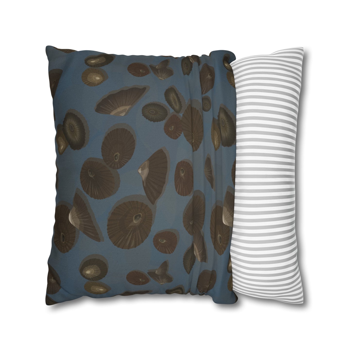 Canvas Throw Pillow Case- Lil Opihi in Blue