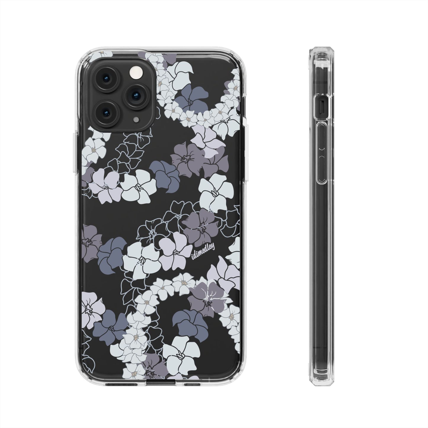 Puakenikeni En Face Flower Leis (Blue and Purple) CLEAR Case