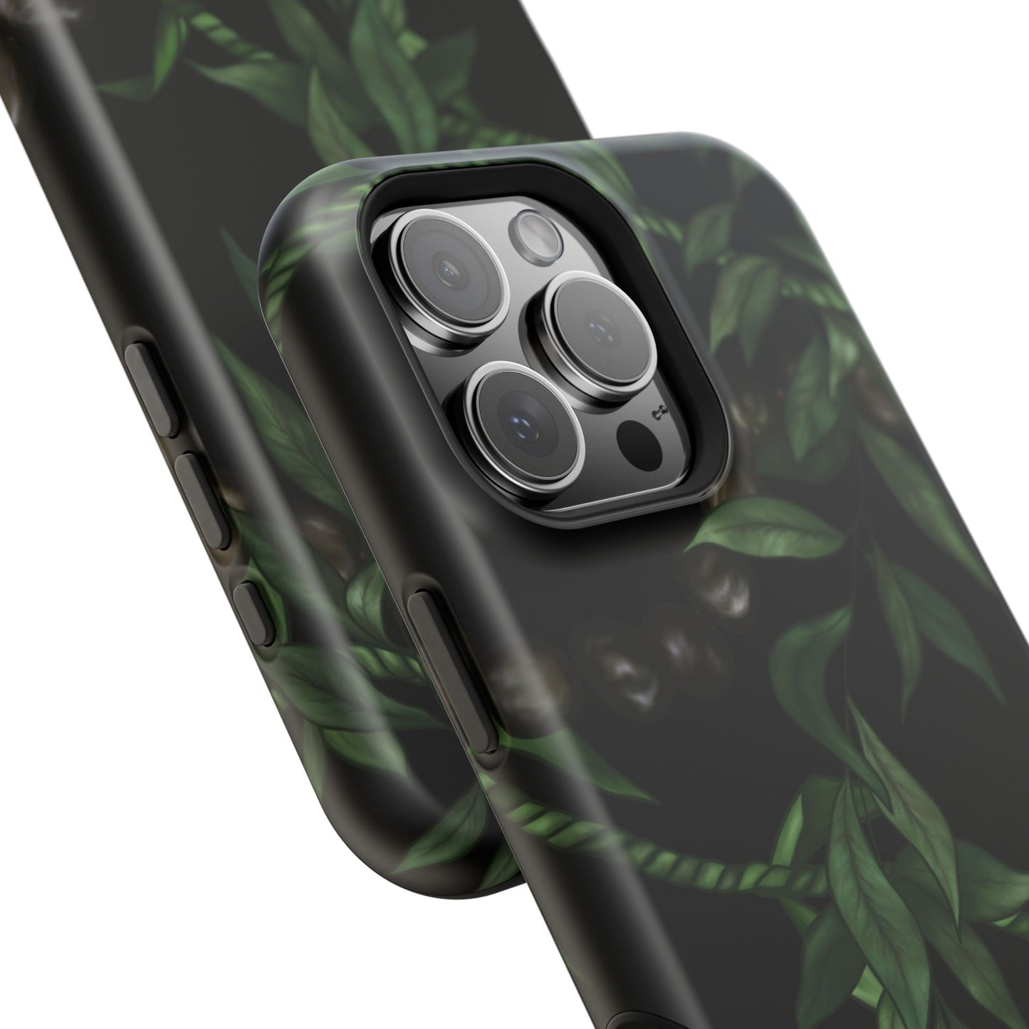 Kukui Nut, Maile, Ti Leaf Lei (Black), MAGSAFE