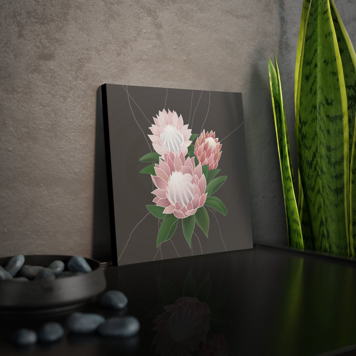 Canvas Photo Tile- Protea Flower
