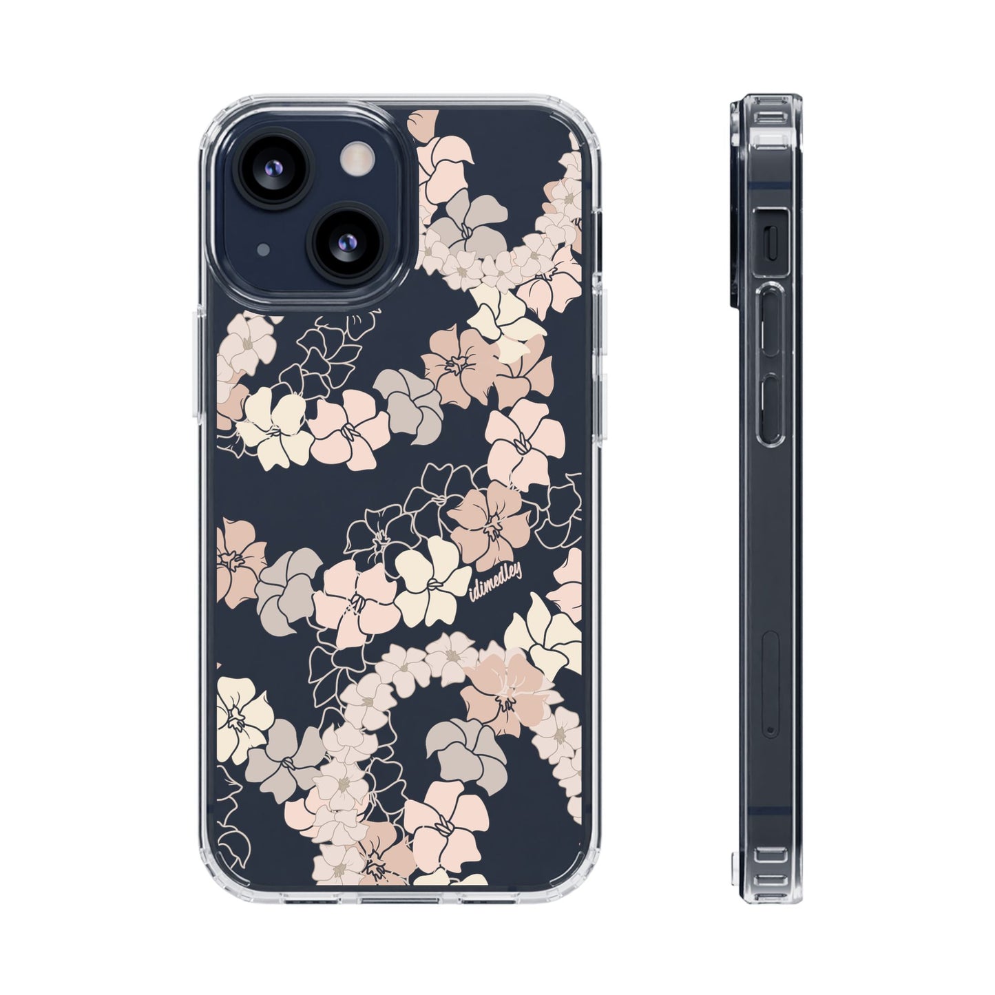 Puakenikeni En Face Flower Leis (Peachy Pinks) CLEAR Case