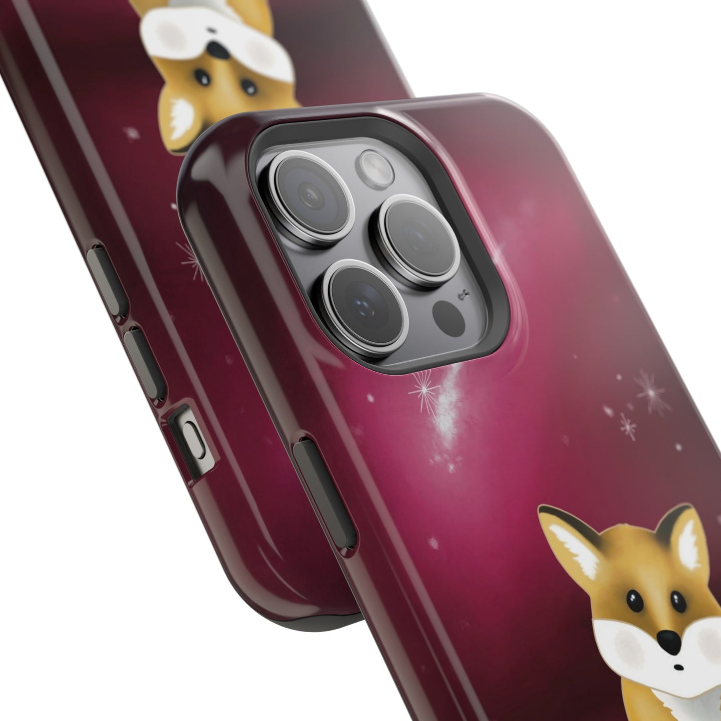 Fox in Magenta Starry Night Skies