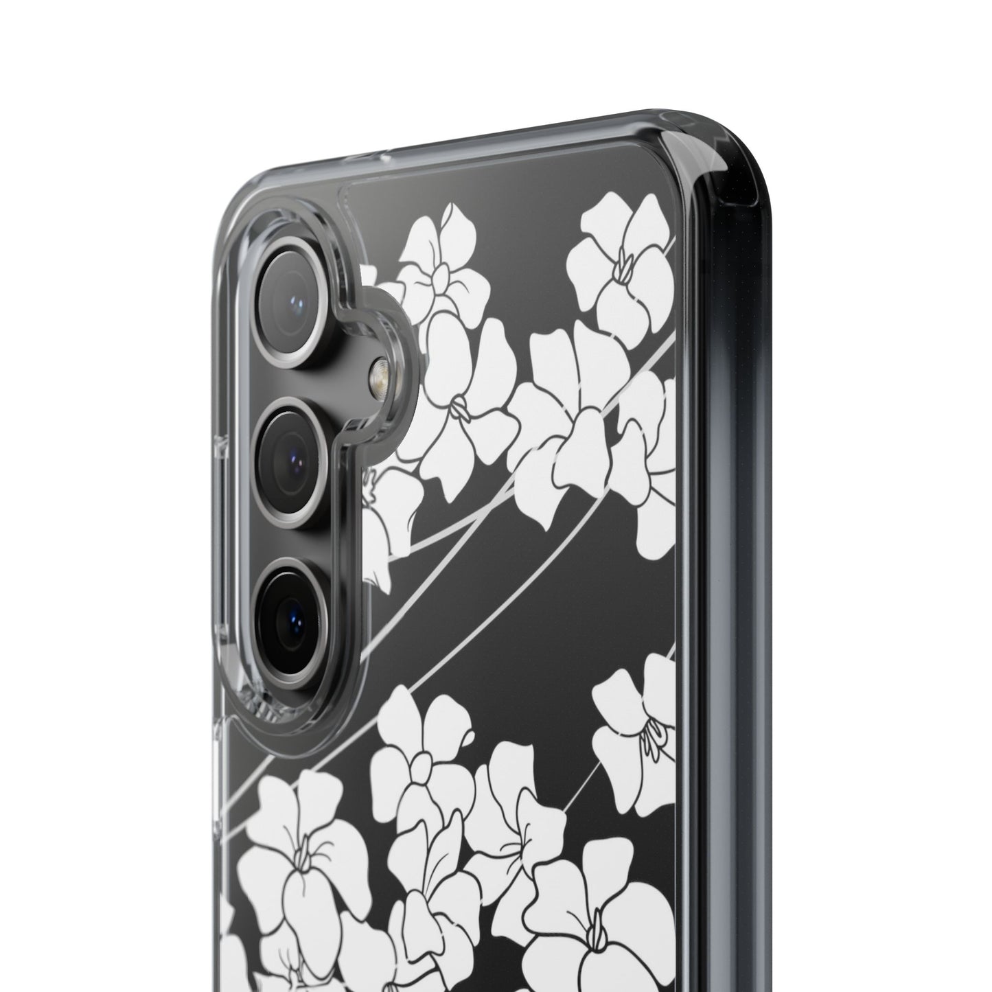 Puakenikeni En Face Flower Swirls (White) CLEAR Case
