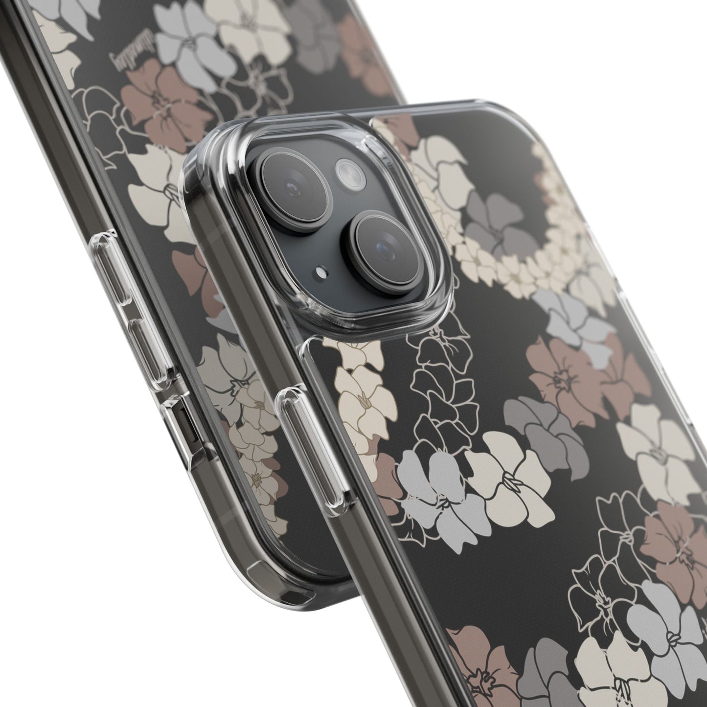 Puakenikeni En Face Flower Leis (Brown and Gray Neutrals) CLEAR Case