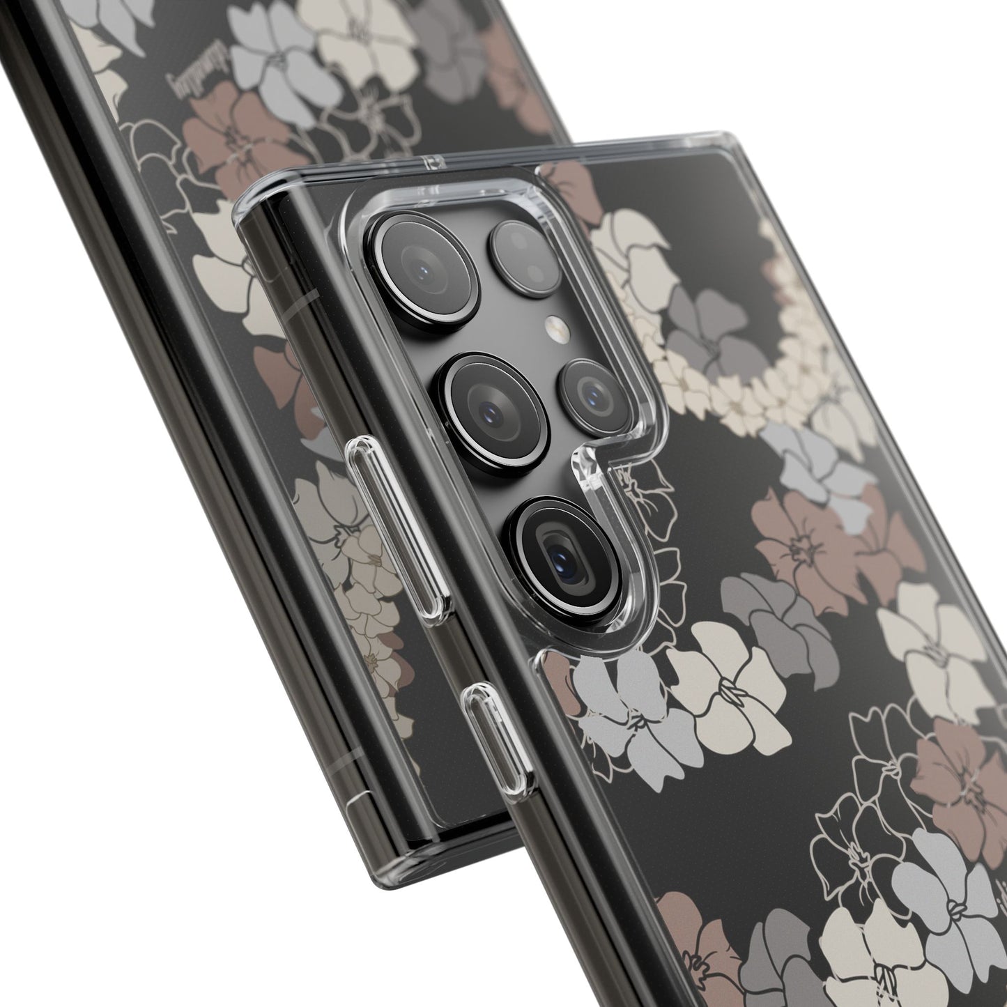 Puakenikeni En Face Flower Leis (Brown and Gray Neutrals) CLEAR Case