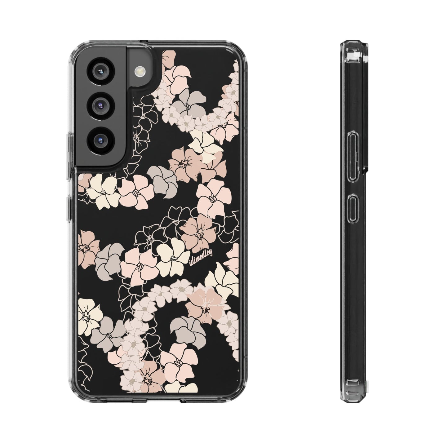Puakenikeni En Face Flower Leis (Peachy Pinks) CLEAR Case