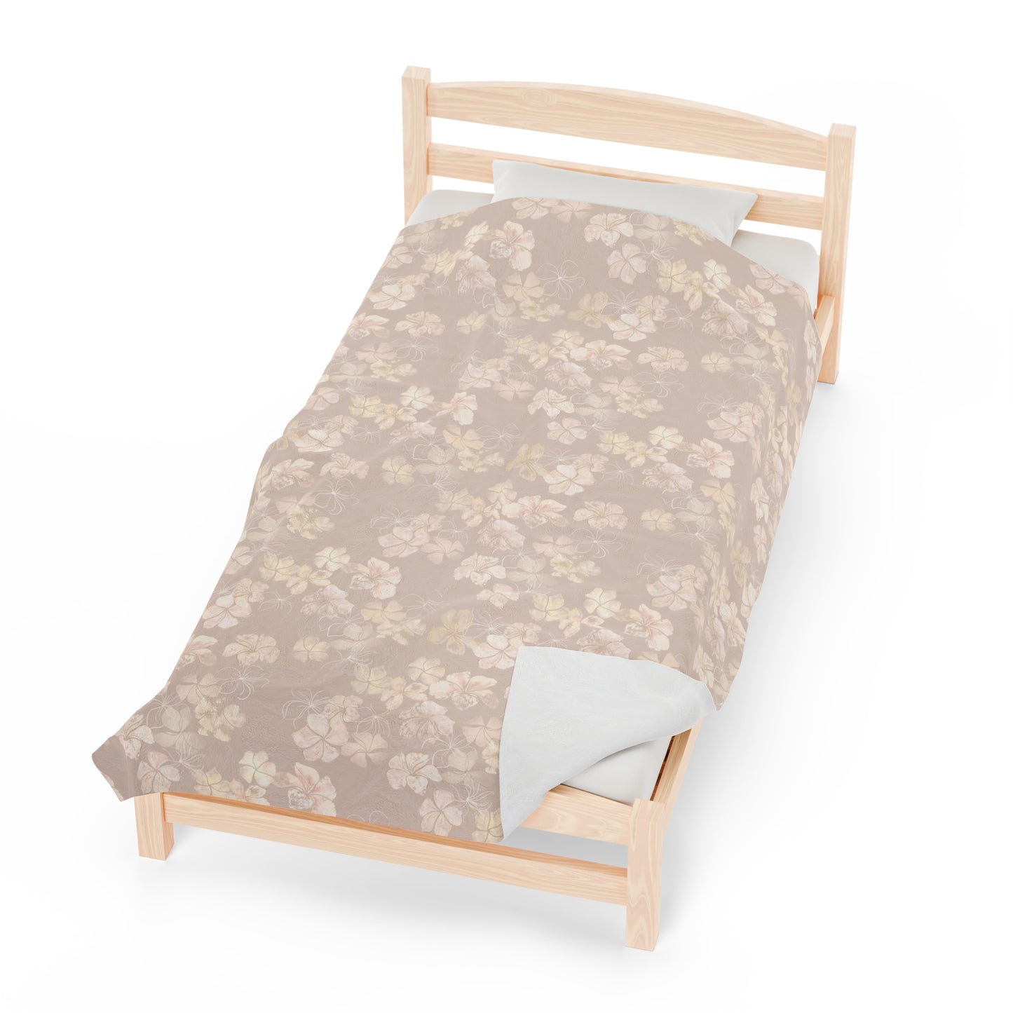 Velveteen Blanket- Plumeria Stamped Impressions