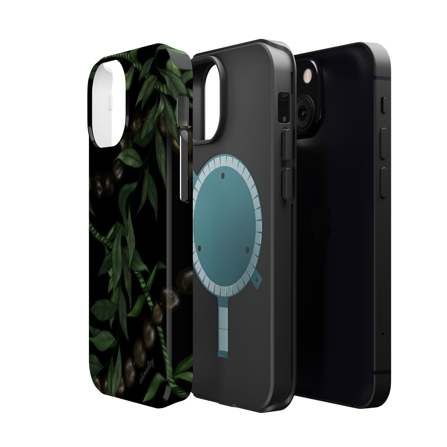 Kukui Nut, Maile, Ti Leaf Lei (Black), MAGSAFE