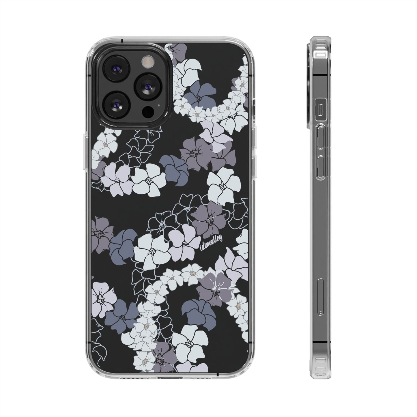 Puakenikeni En Face Flower Leis (Blue and Purple) CLEAR Case