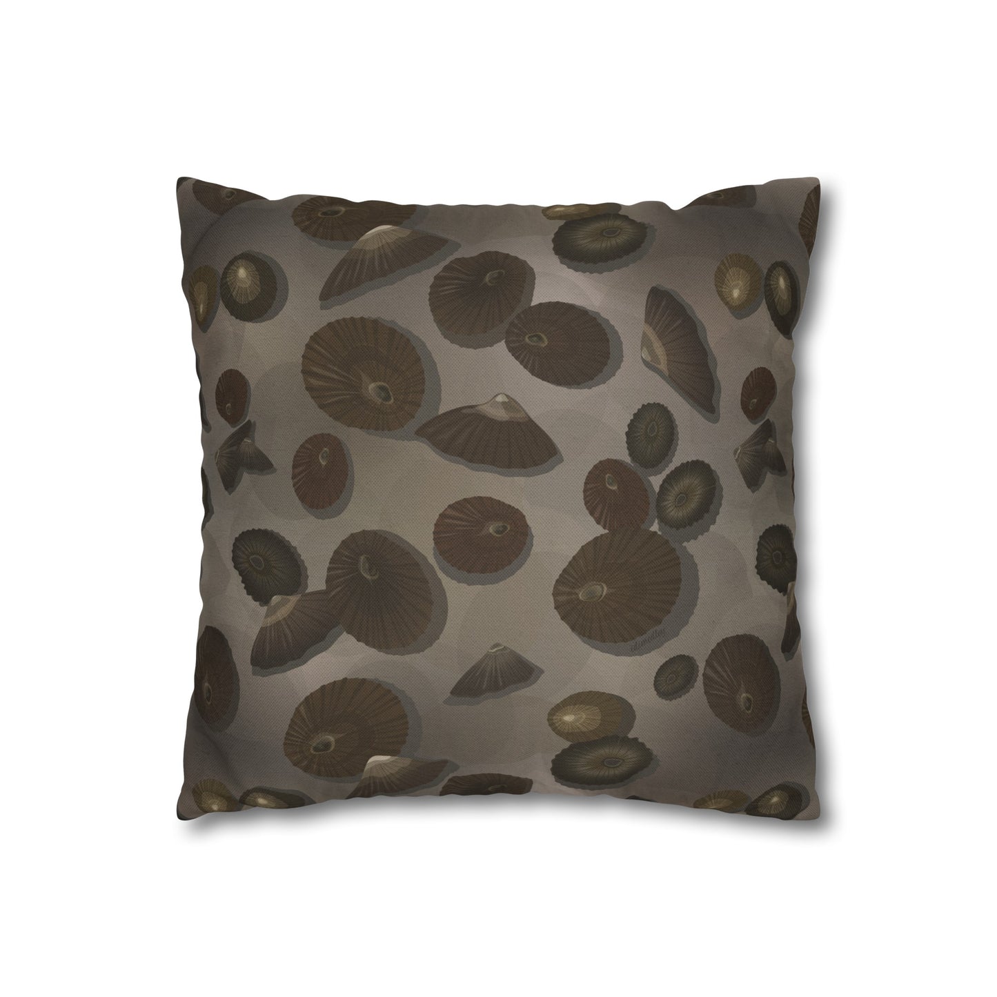 Canvas Throw Pillow Case- Lil Opihi in Brown