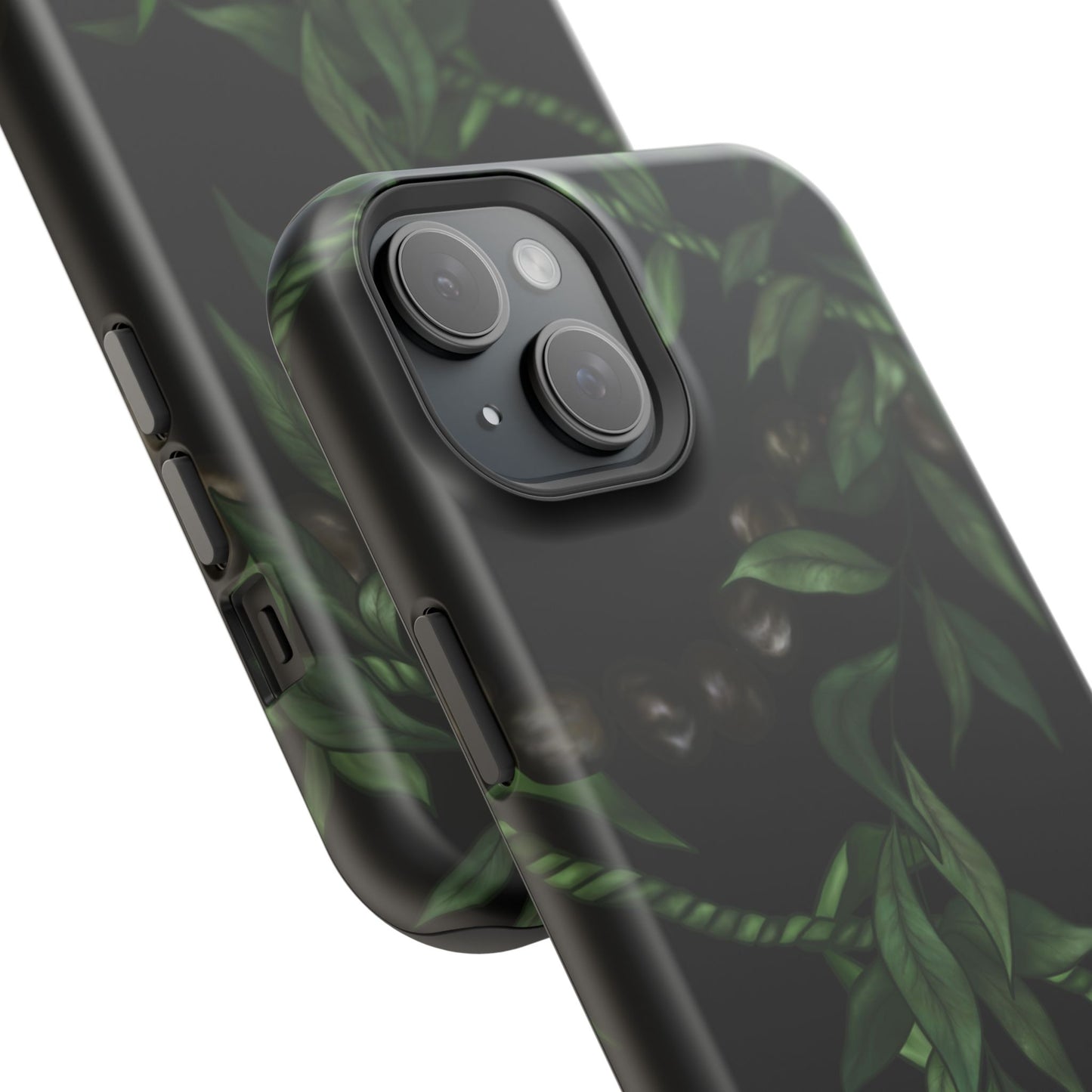 Kukui Nut, Maile, Ti Leaf Lei (Black), MAGSAFE