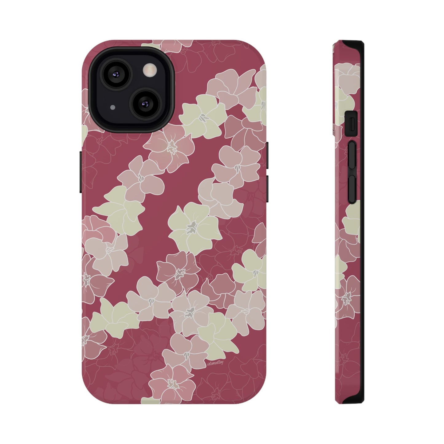 Puakenikeni En Face Flower Leis (Fruit Punch Pink)