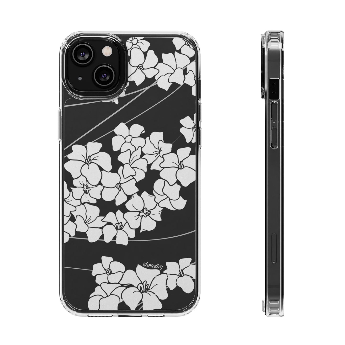 Puakenikeni En Face Flower Swirls (White) CLEAR Case