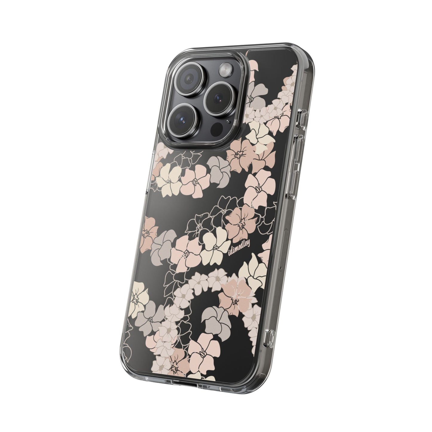 Puakenikeni En Face Flower Leis (Peachy Pinks) CLEAR Case