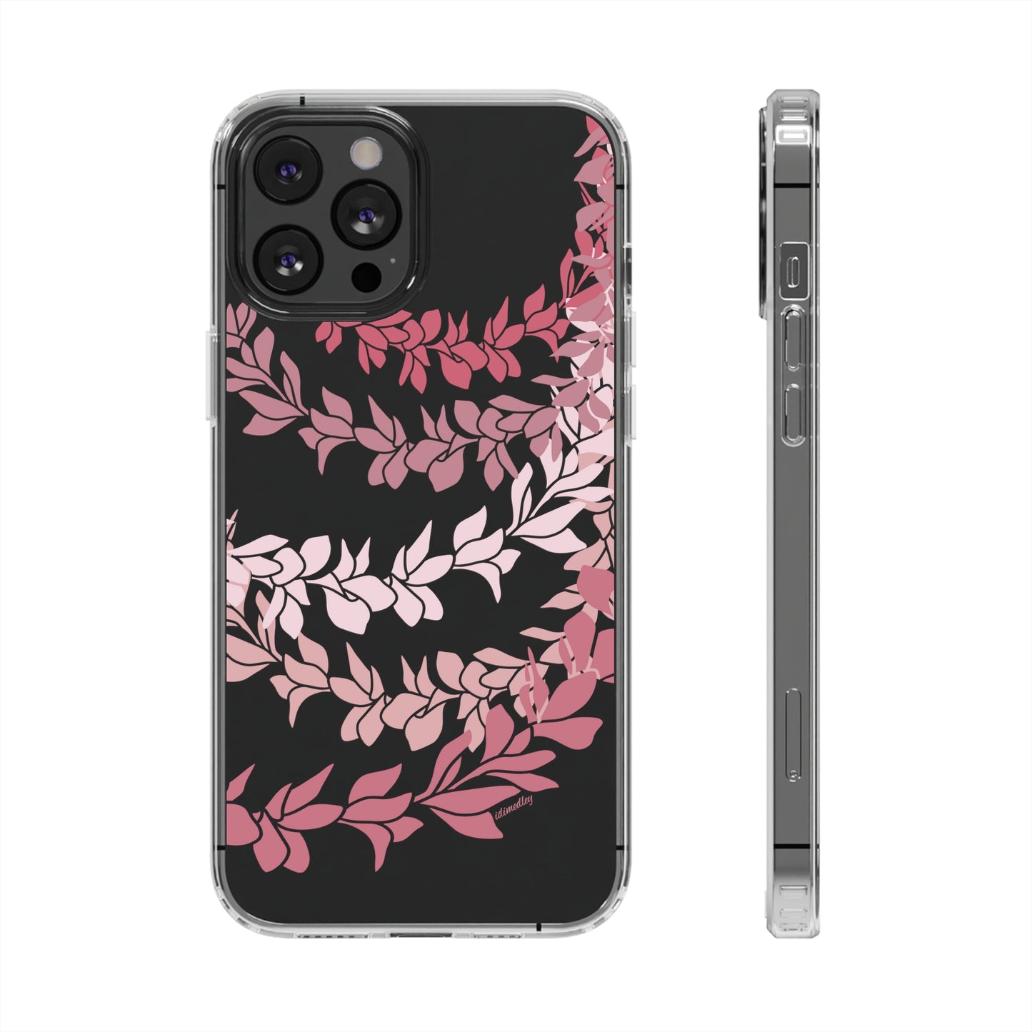 Pink Plumeria Flower Leis CLEAR Case