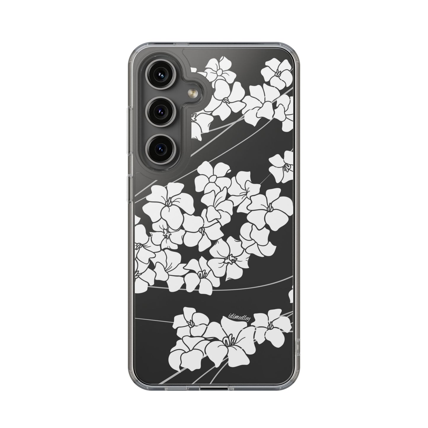 Puakenikeni En Face Flower Swirls (White) CLEAR Case