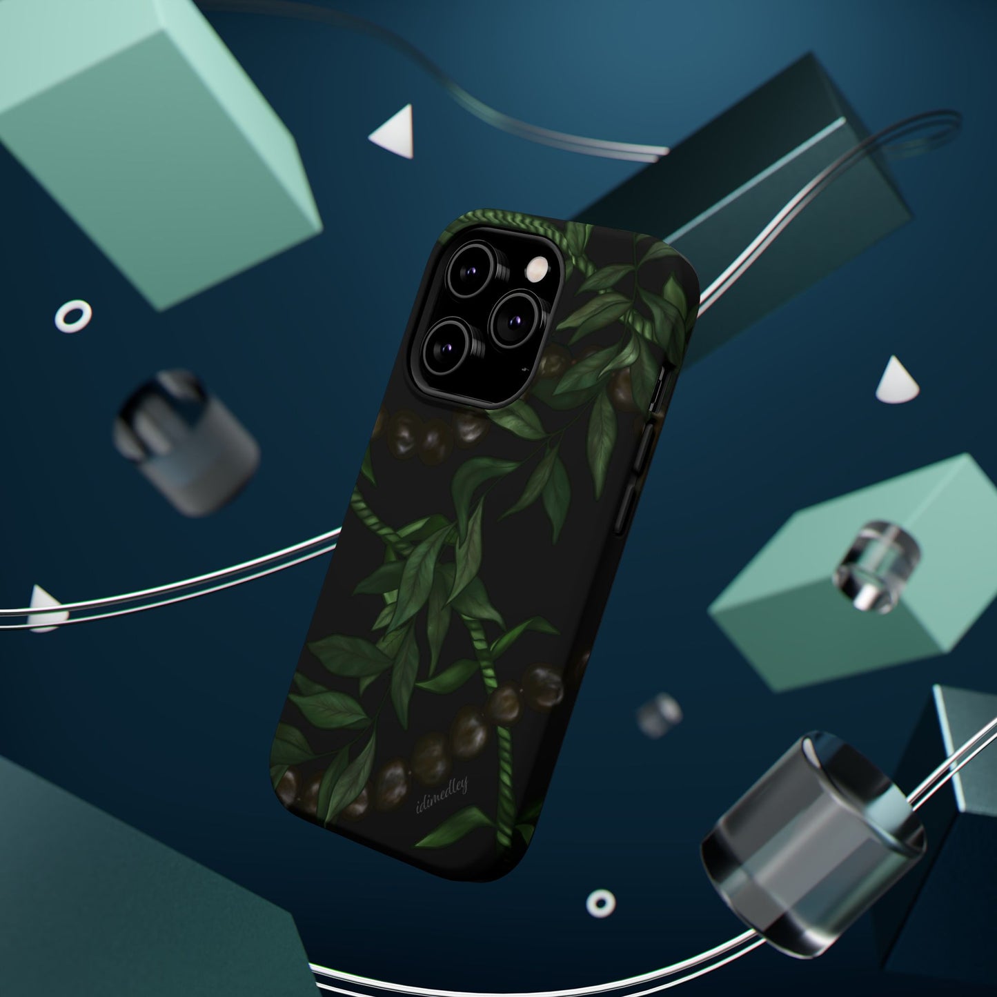 Kukui Nut, Maile, Ti Leaf Lei (Black), MAGSAFE