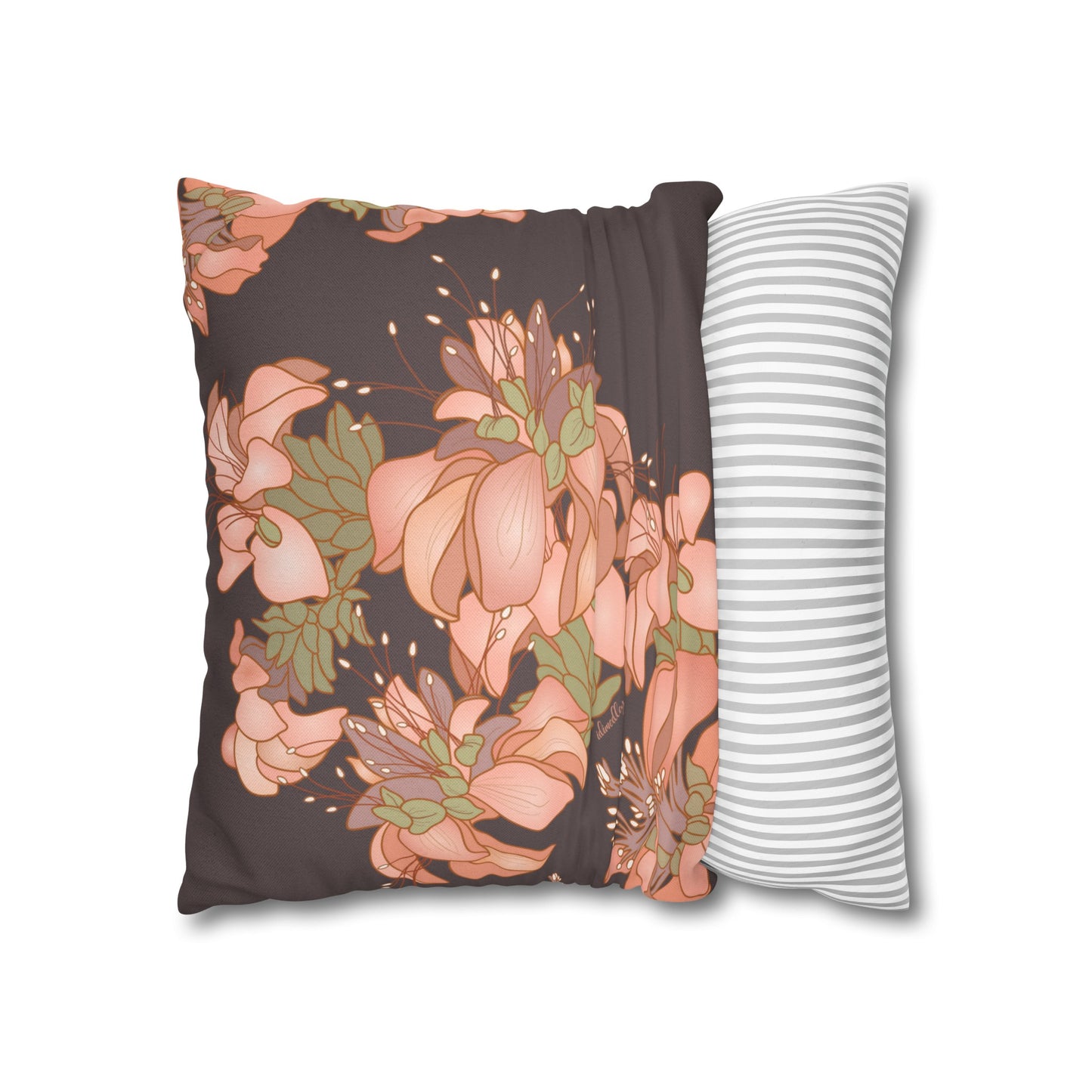 Canvas Throw Pillow Case- Wili Wili Hawaiian (Subtle Maroon)