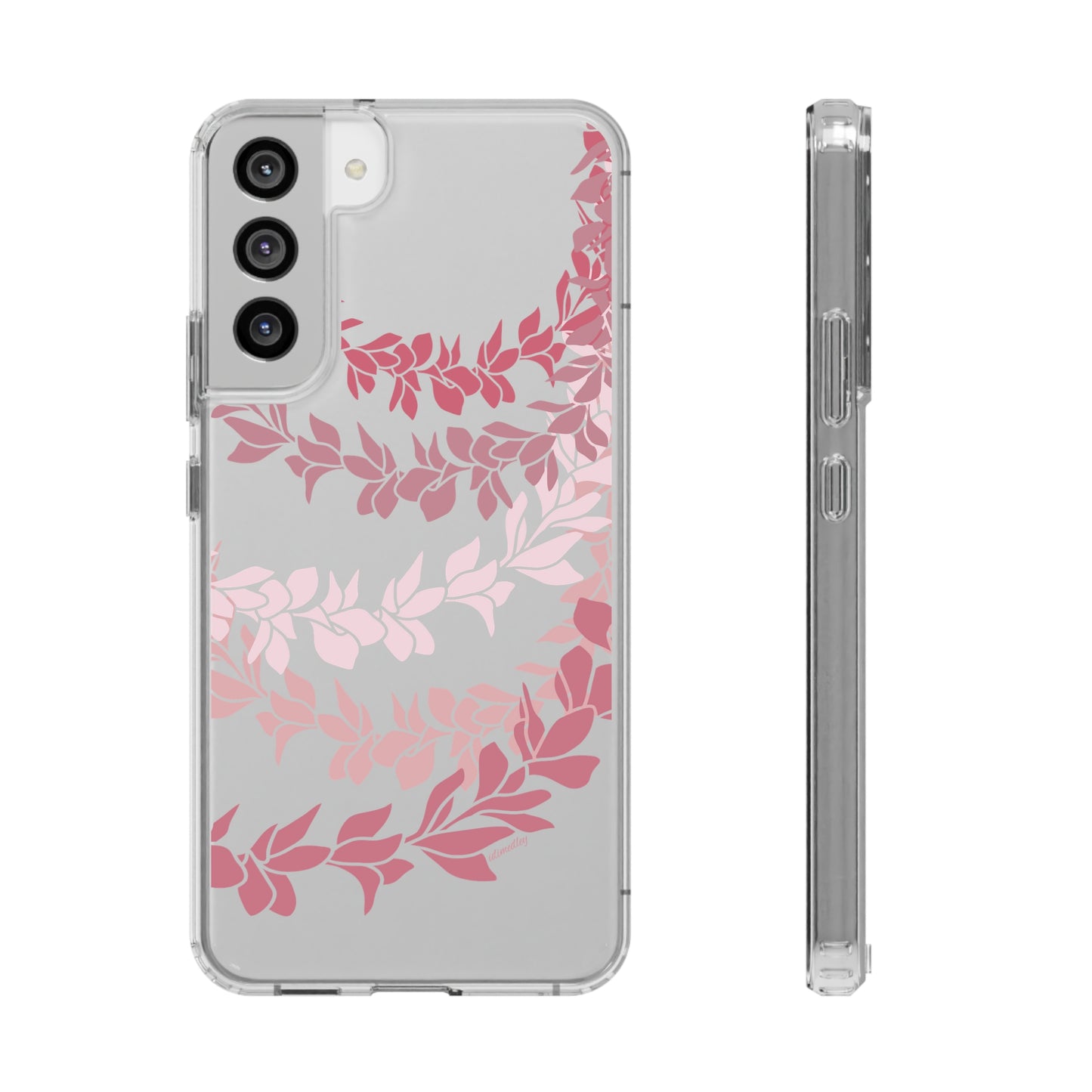 Pink Plumeria Flower Leis CLEAR Case